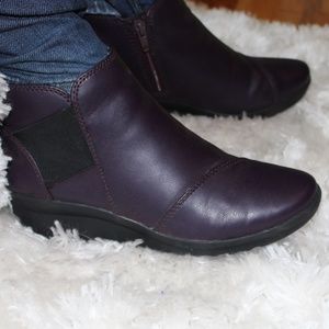 Clarks CloudSteppers Purple Ankle Boots
